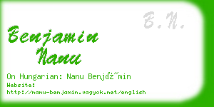 benjamin nanu business card